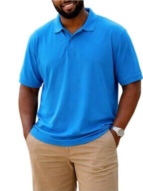 Harbor Bay Mens Plus Size 2XL Polo Shirt Classic Teal Blue Casual Short Sleeves